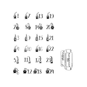 Plotter file "Christmas Gnome Advent Calendar Numbers"