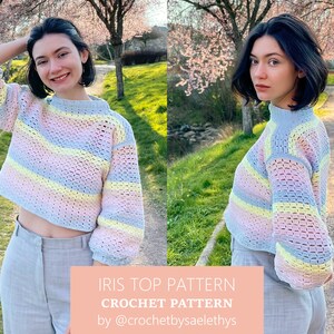 Iris Top - Vest and sweater- Crochet Pattern - Classic pattern