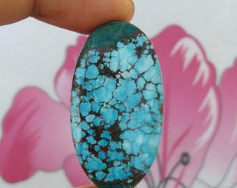 Natural Tibbati Turquoise Cabochon 33 Ct Polished Turquoise Flat Back Gemstone For Jewelry Making Gift For her RO184