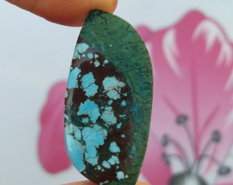 Natural Tibbati Turquoise Cabochon 19 Ct Polished Turquoise Pendant Size Loose Gemstone For Jewelry Making Valentine Day Sale RO201