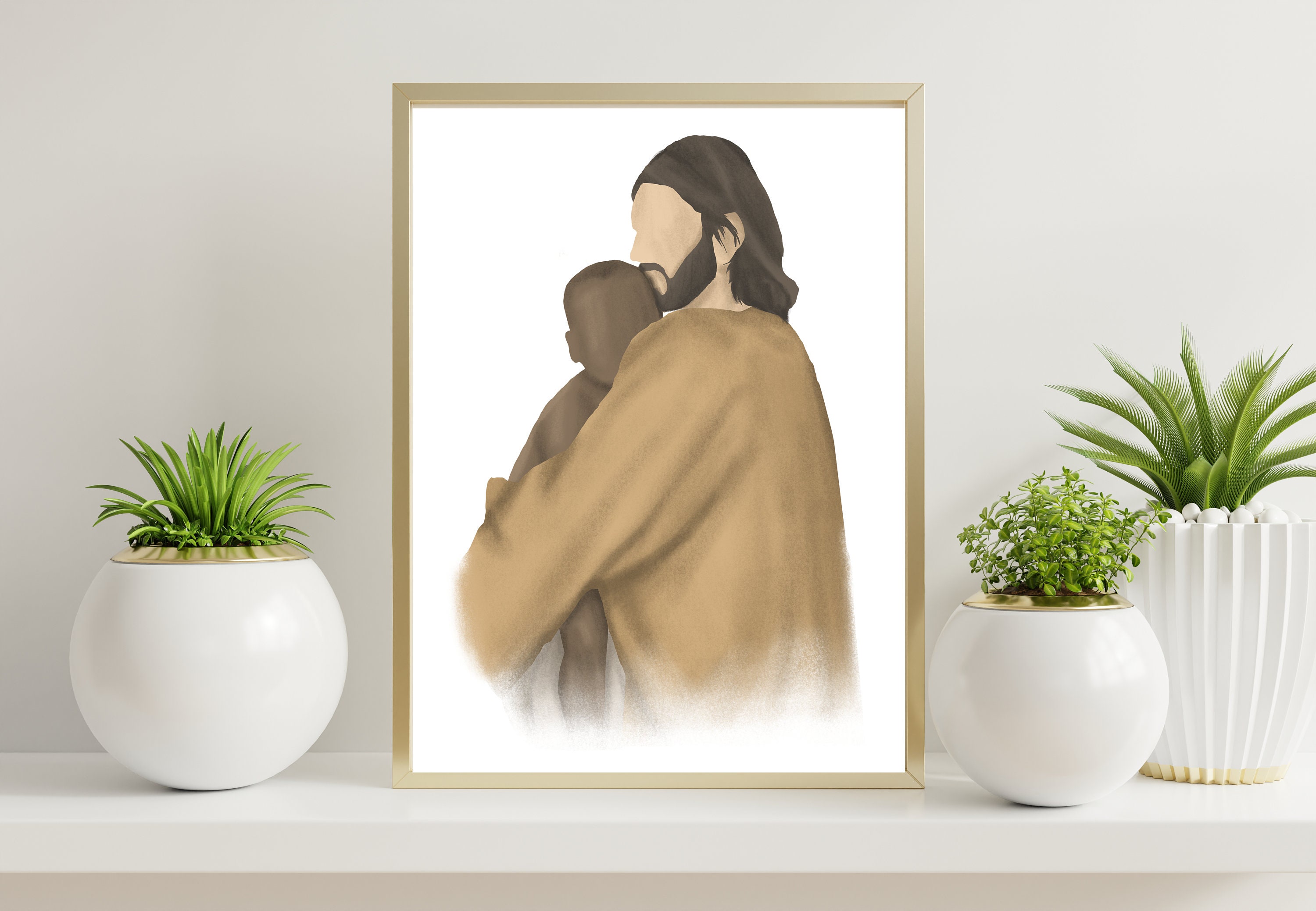 Jesus Portrait Art Print - Watercolor Christ Wall Decor - Religious Art ...