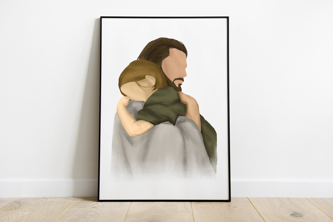 Jesus Holding a Child - Watercolor Christ Wall Decor - Religious Art ...