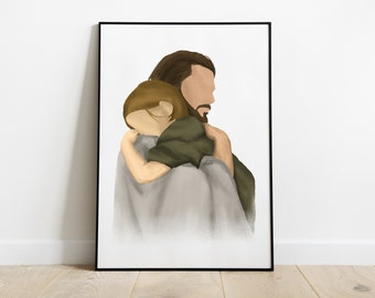 Jesus Holding a Child - Watercolor Christ Wall Decor - Religious Art - Christian Gift & LDS Home Decor - Printable Picture of Christ