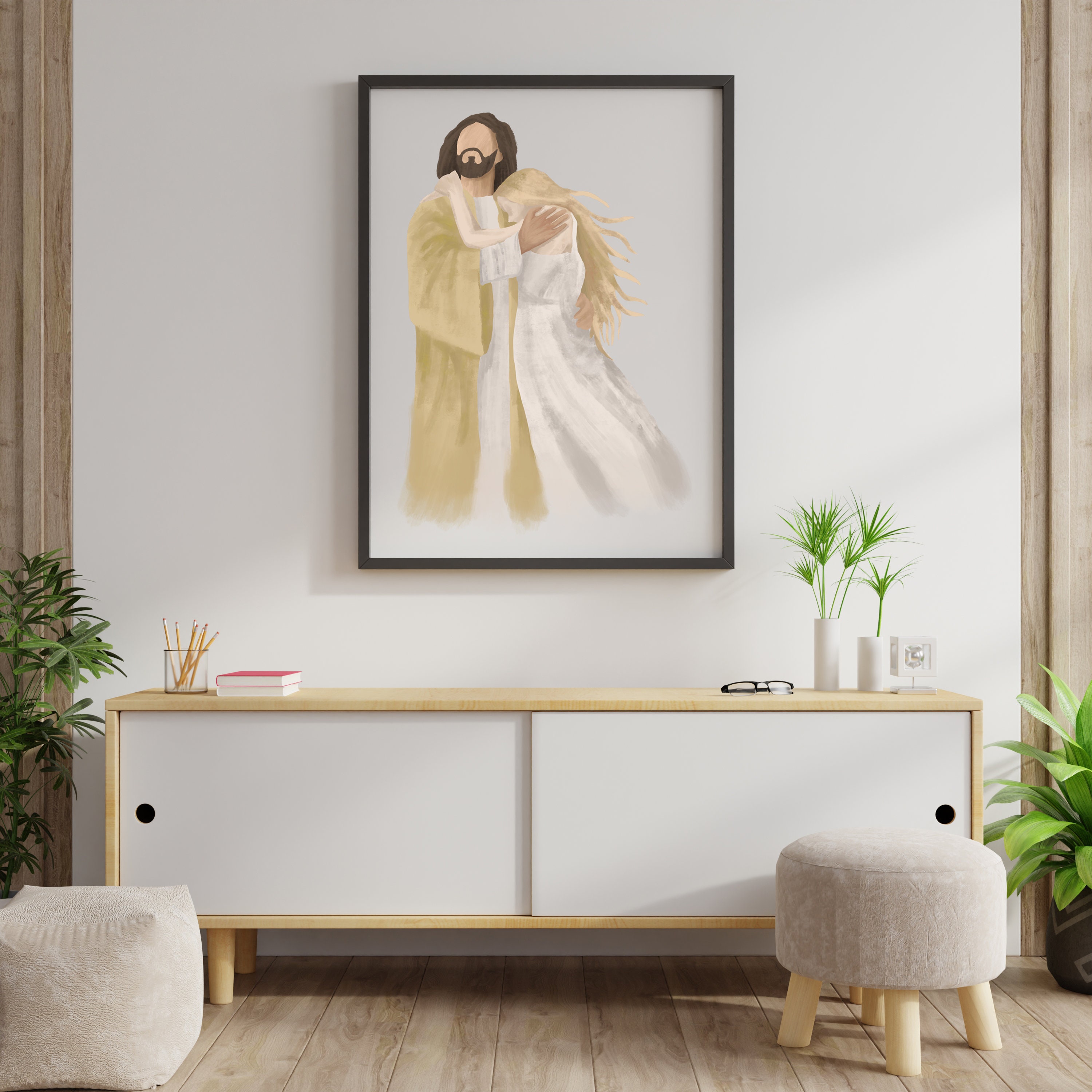 Jesus Portrait Art Print - Watercolor Christ Wall Decor - Religious Art ...