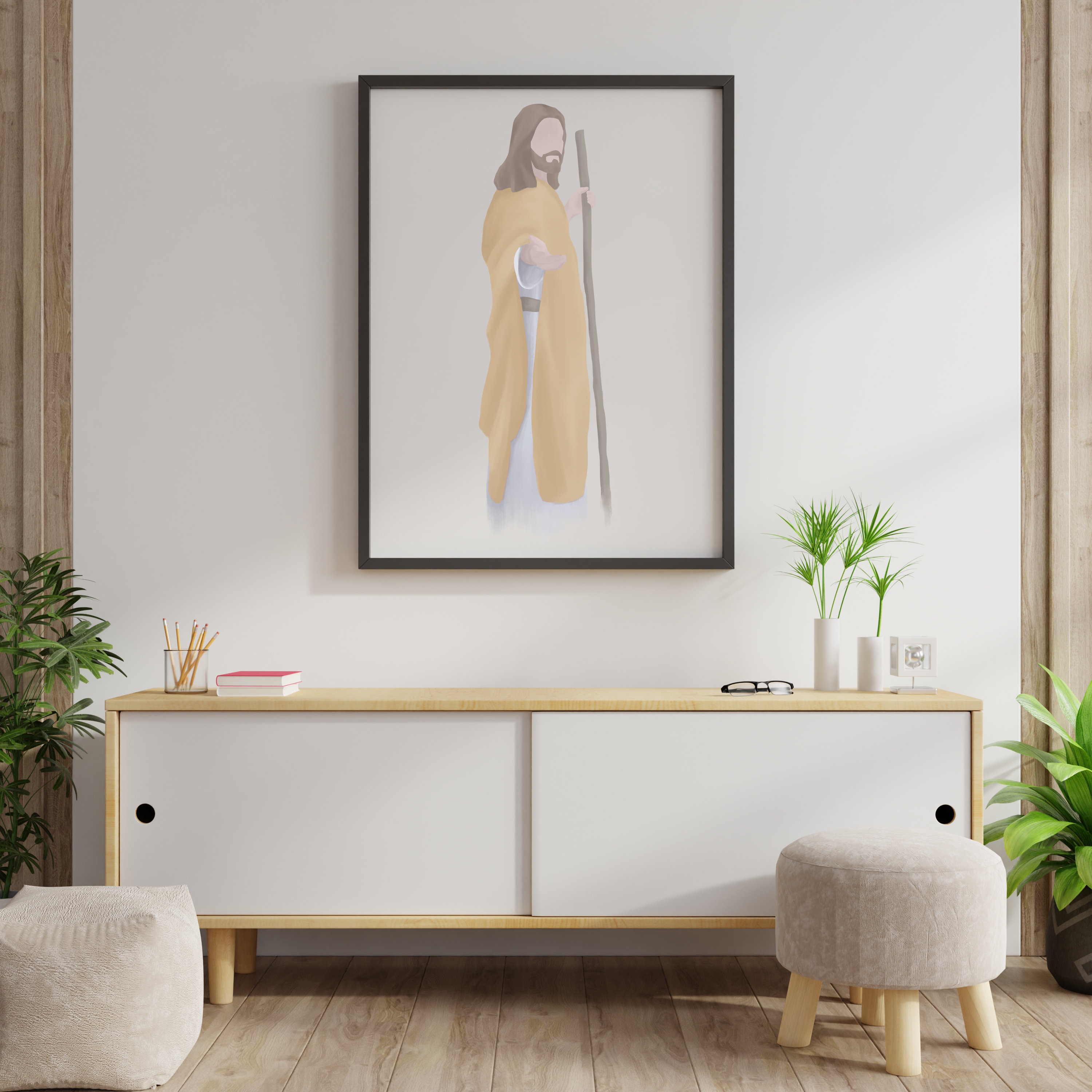 Jesus Portrait Art Print - Watercolor Christ Wall Decor - Religious Art ...