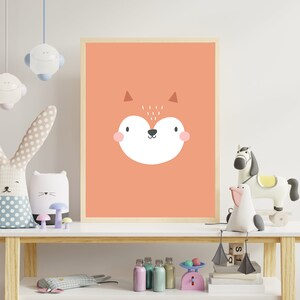 Printable Nursery Wall Art, New Baby Gift, Nursery Wall Print, Kids Room Decor, Animals Wall Decor | Cute Fox Face Print