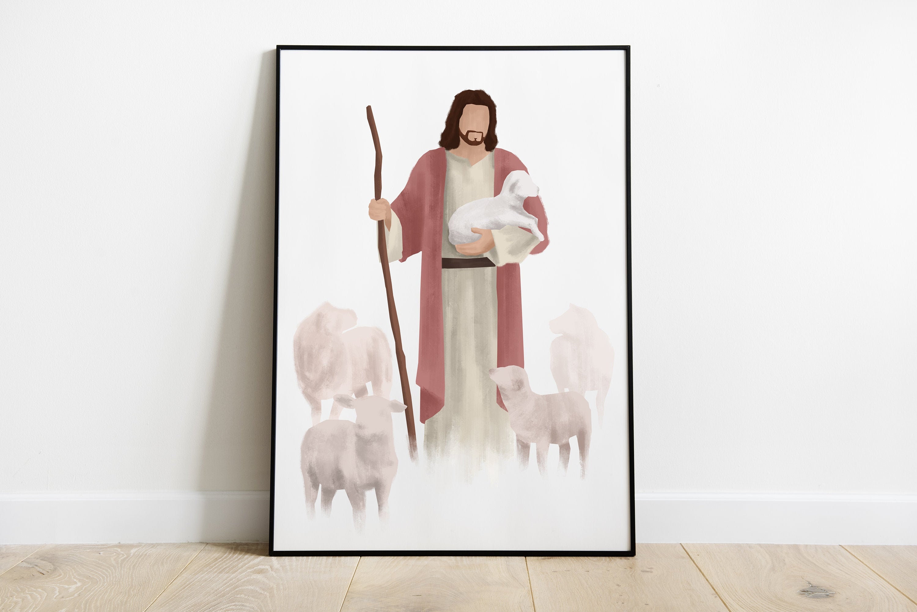 Jesus the Good Shepherd - Watercolor Christ Wall Decor - Religious Art ...