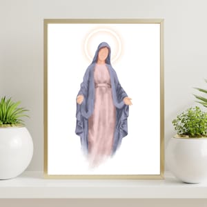 Mother Mary Art Print - Watercolor Christ Wall Decor - Religious Art - Christian Gift & LDS Home Decor - Printable Picture of Mother Mary