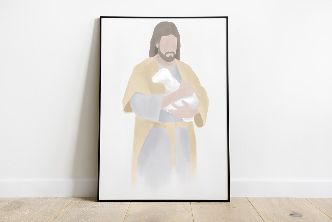 Jesus Portrait Art Print Watercolor Christ Wall Decor Religious Art ...