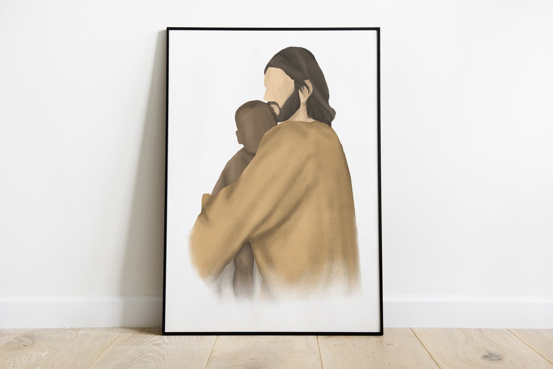 Jesus Portrait Art Print - Watercolor Christ Wall Decor - Religious Art ...