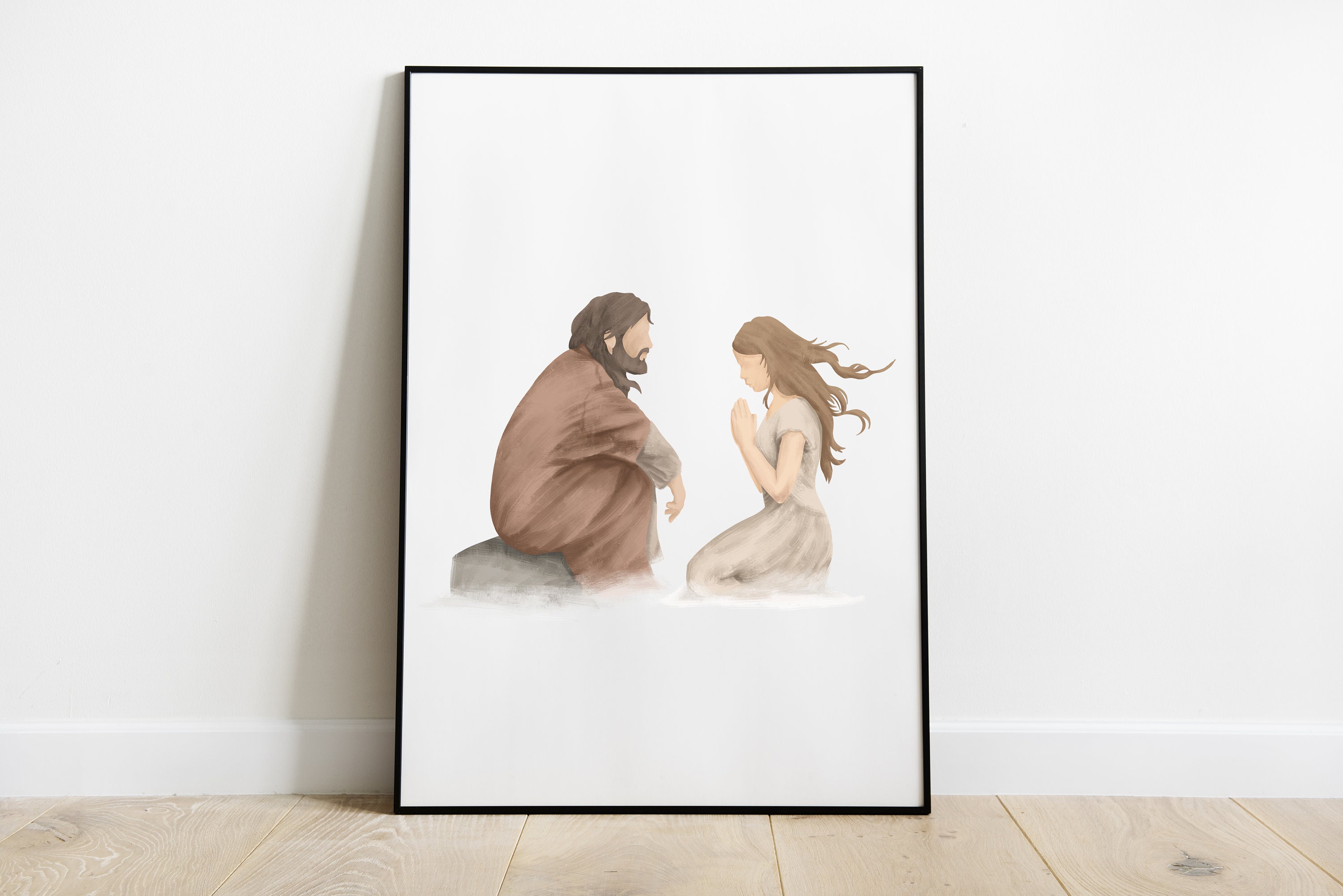 Jesus Listening | Jesus Christ Portrait, Jesus Watercolor Print, Christ Print, Jesus Wall Art, Printable Wall Decor, Digital Download