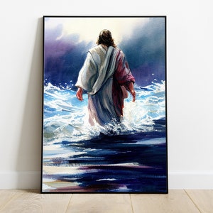 Jesus Walking on Water | Jesus Print, Jesus Painting, Wall Art, Picture of Jesus, Printable Jesus Wall Decor, LDS Art, Digital Download