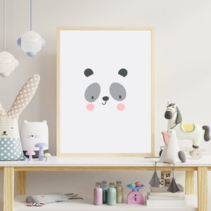 Printable Nursery Wall Art, New Baby Gift, Nursery Wall Print, Kids Room Decor, Animals Wall Decor | Cute Panda Face Print