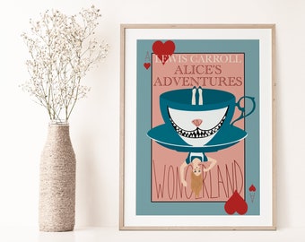 Printable ‘Alice in Wonderland’ Poster, Book Wall Art Prints, Last Minute Gifts For Book Lover, Home Study Decor, Nursery Decor