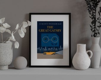 Printable ‘The Great Gatsby’ Poster Print, Fitzgerald Wall Art Prints, Last Minute Gifts For Book Lover, Thoughtful Gifts, Home Study Decor
