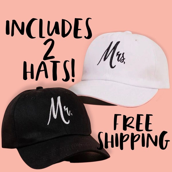 Mr and Mrs Hats, Mr Mrs Hats, Honeymoon Hats, Mr Mrs Baseball Caps, Mr and Mrs Hats, Just Married Hats, mr dad hat, mrs dad hat, Wedding