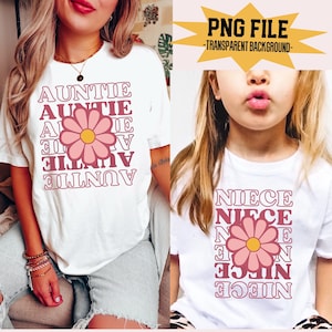 Tante et nièce PNG Bundle, Matching Digital Png Tante TShirt Sublimation Design Téléchargement instantané, Tantes bestie Png, Tante cadeau Png
