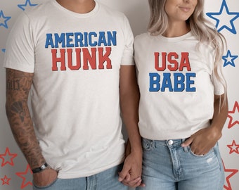 Funny couples 4th of july shirts Clearance