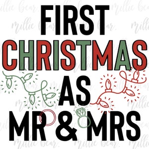 Primeiro Natal Casado PNG, Primeiro Natal Como Mr E Mrs Png, Casado Enfeite Caneca Tshirt Png Clipart Casado Casamento Sublimação Design