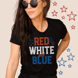 Red White And Blue Shirt, Stars and Stripes, July 4th Shirt, Cute 4th of July Shirt, Independence Day Shirt, Cute July 4th Shirt