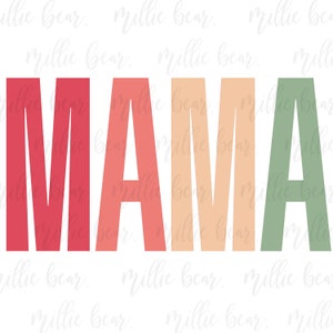 Retro Mama PNG Mom Life Download instantâneo Mom PNG Presente de dia das mães para a mãe Camiseta Design de sublimação Mama PNG Impressão sob demanda