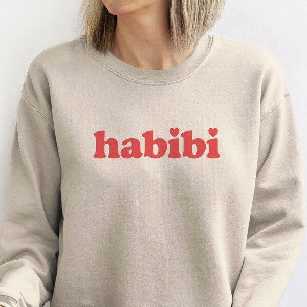Habibi Two Hearts Sudadera, Árabe, Medio Oriente, Unisex, Musulmán, Regalo, Corán, Islam, Hombres, Mujeres, Día de San Valentín, Amor, Rosa, Azul, Ramadán