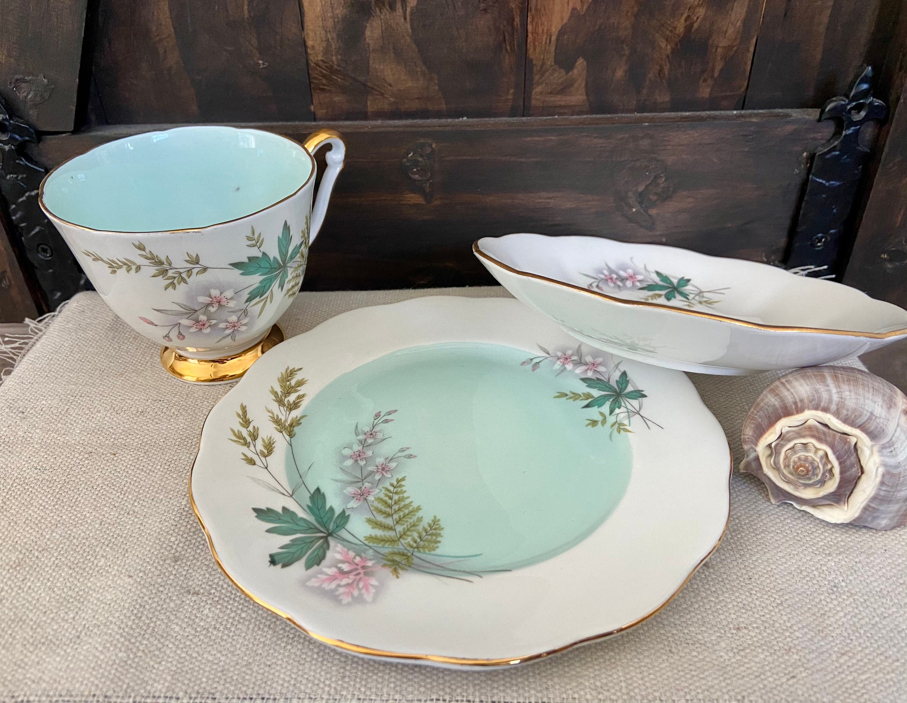 Lovely 3 piece tea cup / dessert set by Queen Anne Louise Etsy
