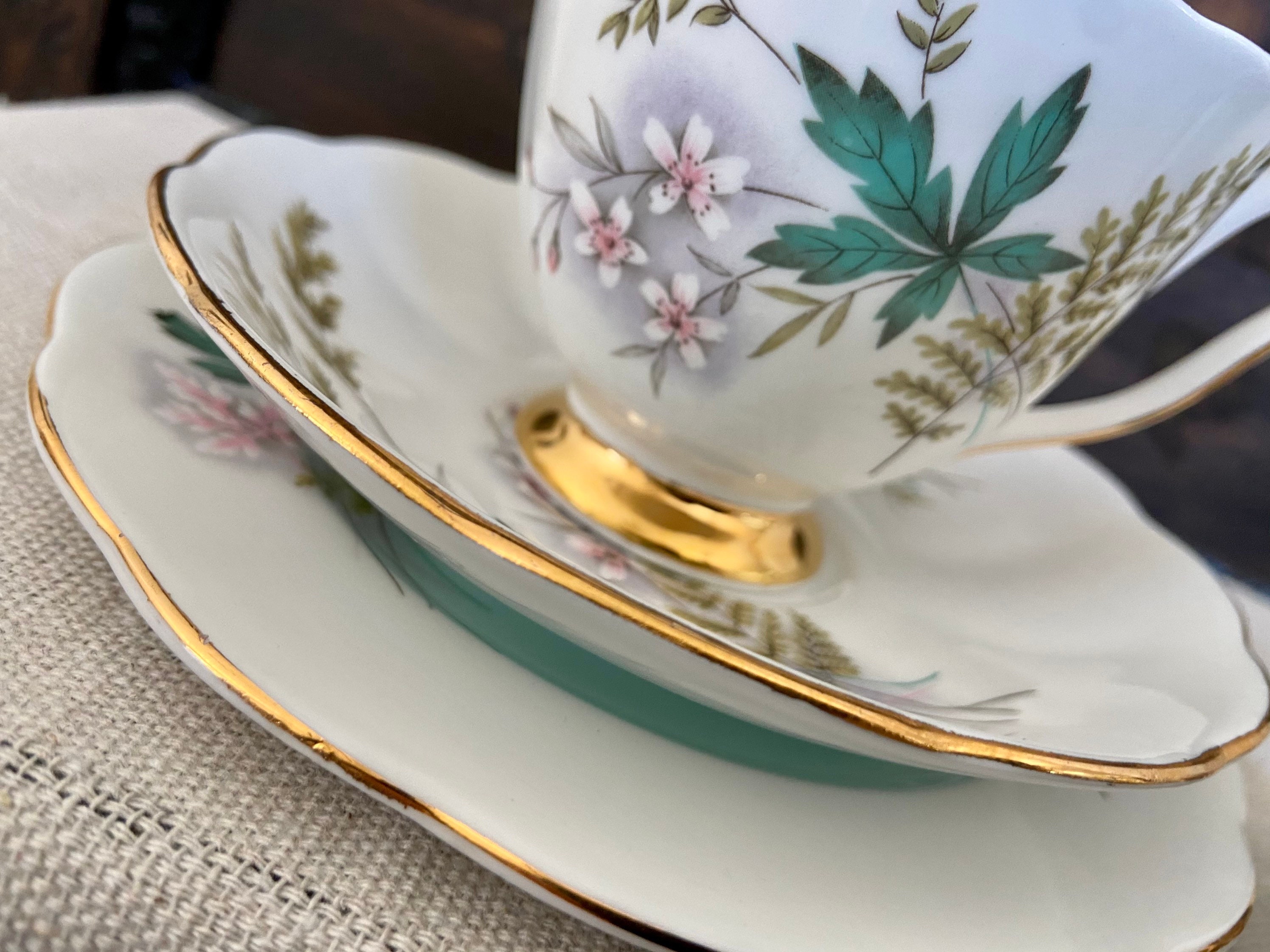 Lovely 3 piece tea cup / dessert set by Queen Anne Louise Etsy