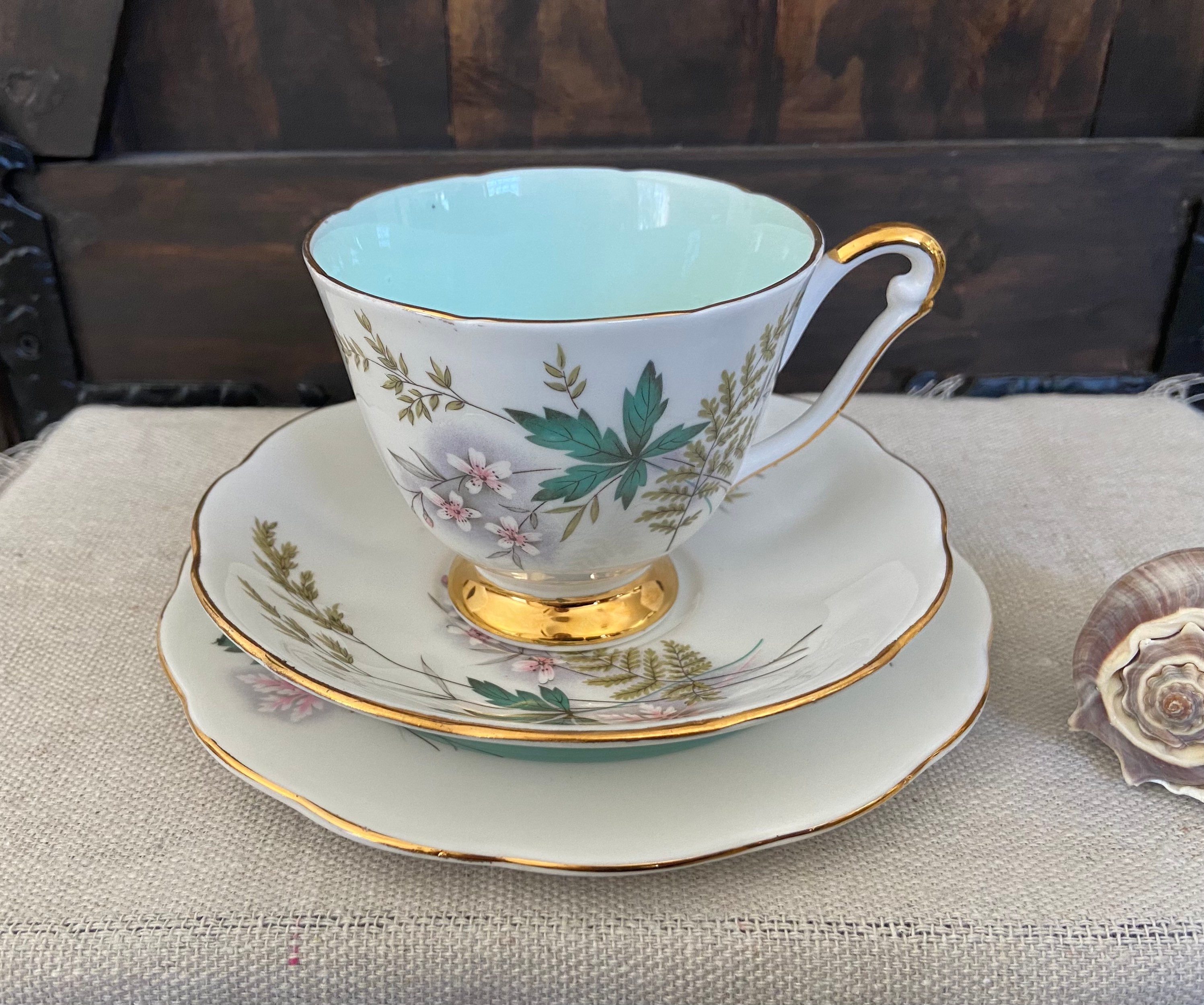 Very pretty 3 piece tea cup / dessert set by Queen Anne Etsy