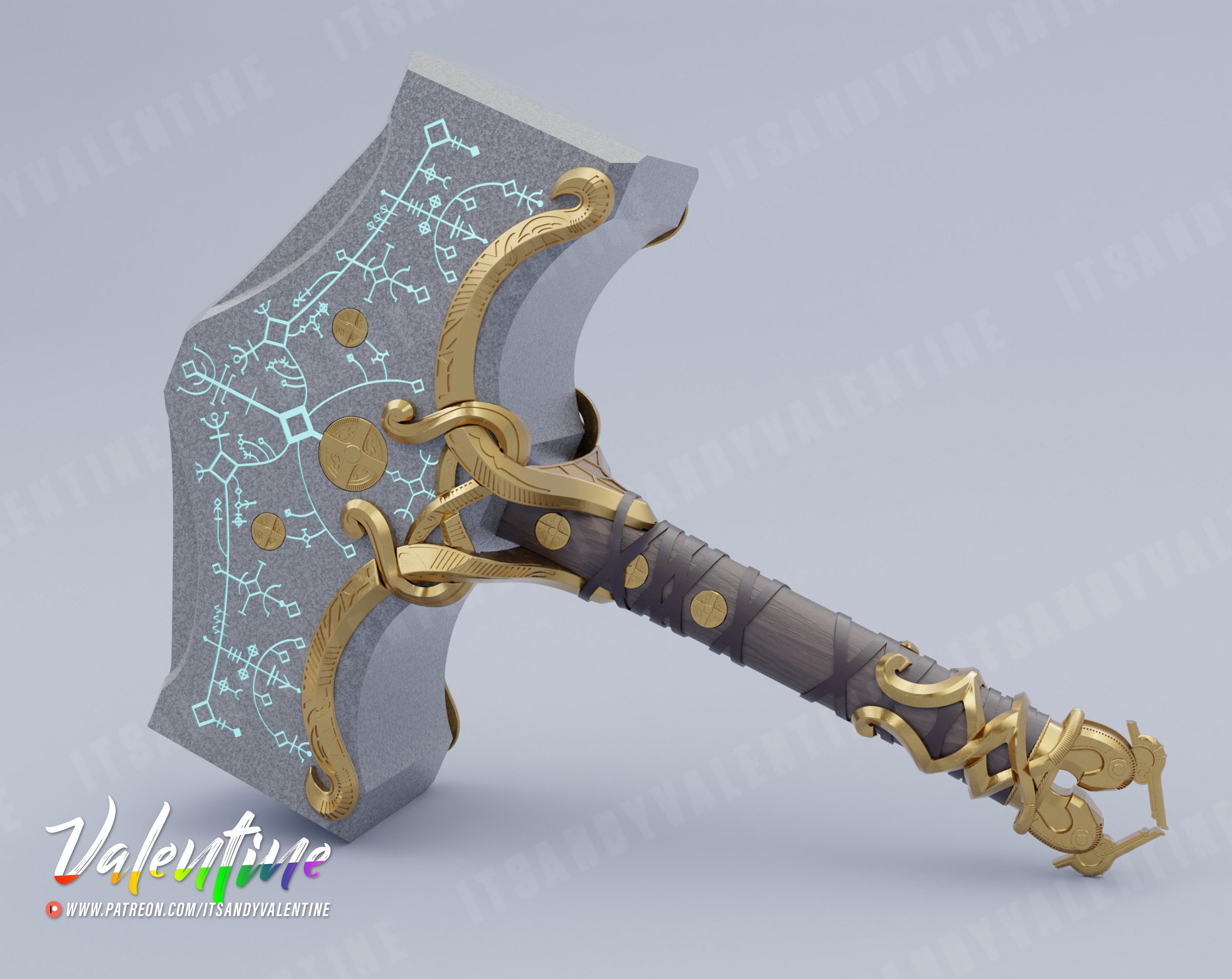 Mjolnir god of war ragnarok 3D model 3D printable