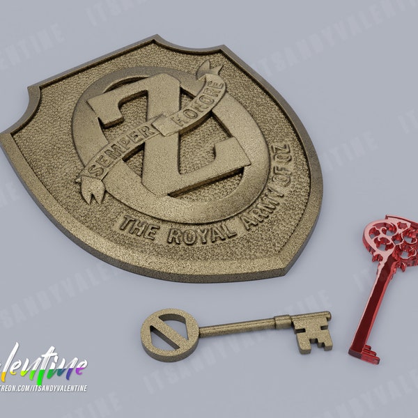 Royal Army of Oz badge and keys - Return to Oz (3D Printing Files)