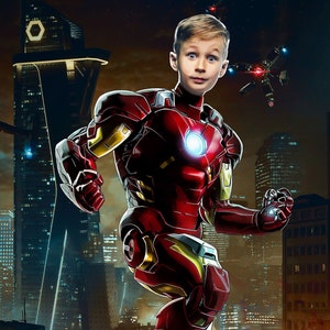 Superhero Portrait From your Photo, Custom Family Superhero Portrait, Personalized Cartoon Drawing, Comics Birthday Gift for Kids