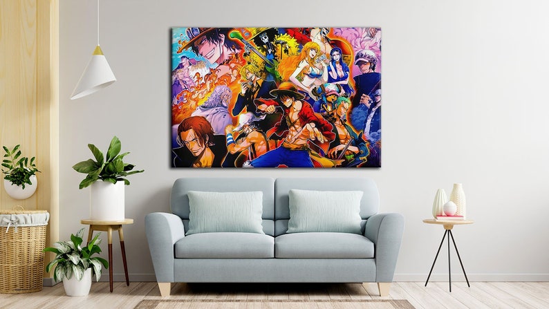 One Piece Pirates Painting on Framed Canvas