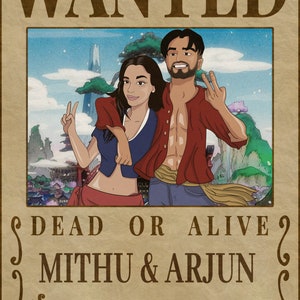 Custom Wanted Poster, Anime Commission, Anime Style Portrait, Turn me into Anime, Anime from photo, Custom, Couple Portrait, Bounty Poster