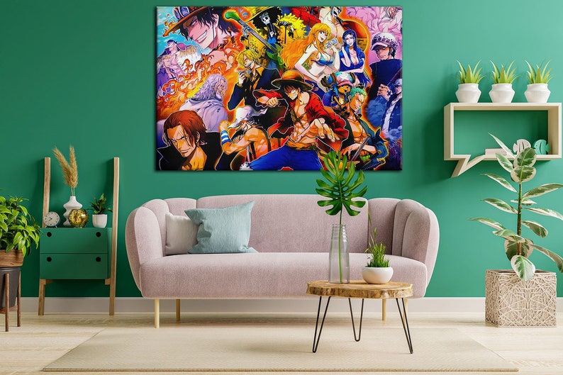 One Piece Pirates Painting on Framed Canvas