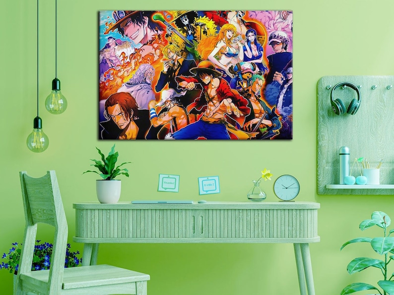 One Piece Pirates Painting on Framed Canvas
