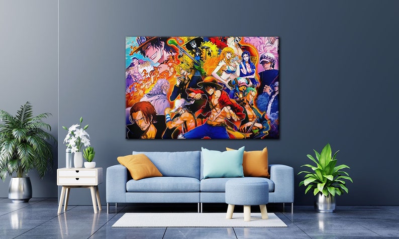 One Piece Pirates Painting on Framed Canvas