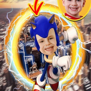 Retrato de superhéroe personalizado a partir de tu foto, retrato de cómic personalizado a partir de tu foto, regalo de cumpleaños de cómic para niños