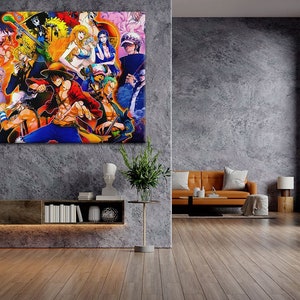 One Piece Pirates Painting on Framed Canvas