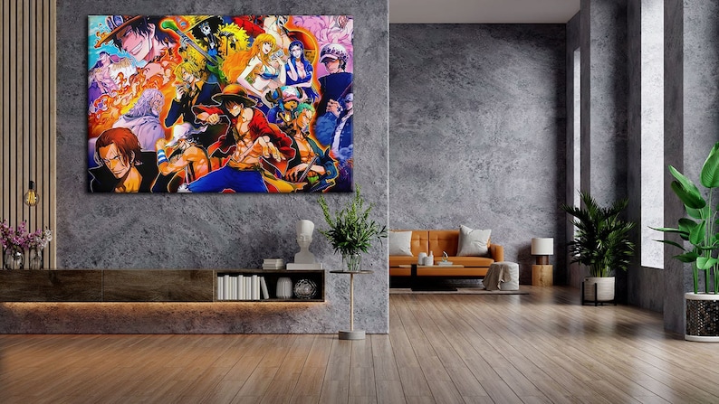 One Piece Pirates Painting on Framed Canvas