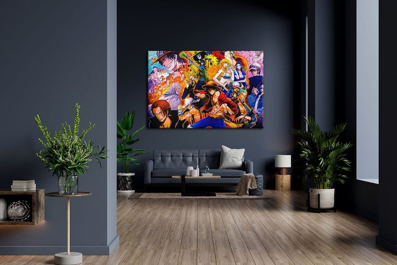 One Piece Pirates Painting on Framed Canvas