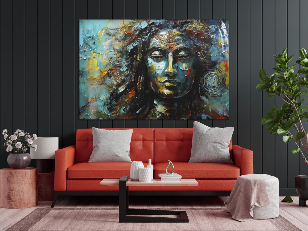 Lord Shiva Canvas Painting – Hindu God Wall Art, Digital Acrylic - Etsy