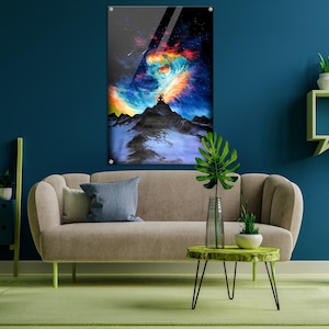 Shiva Painting - Cosmic Meditation - Digitally Created Lord Shiva Painting on HQ Acrylic - Shiv Ji Wall Art - Hindu Mythology Artwork