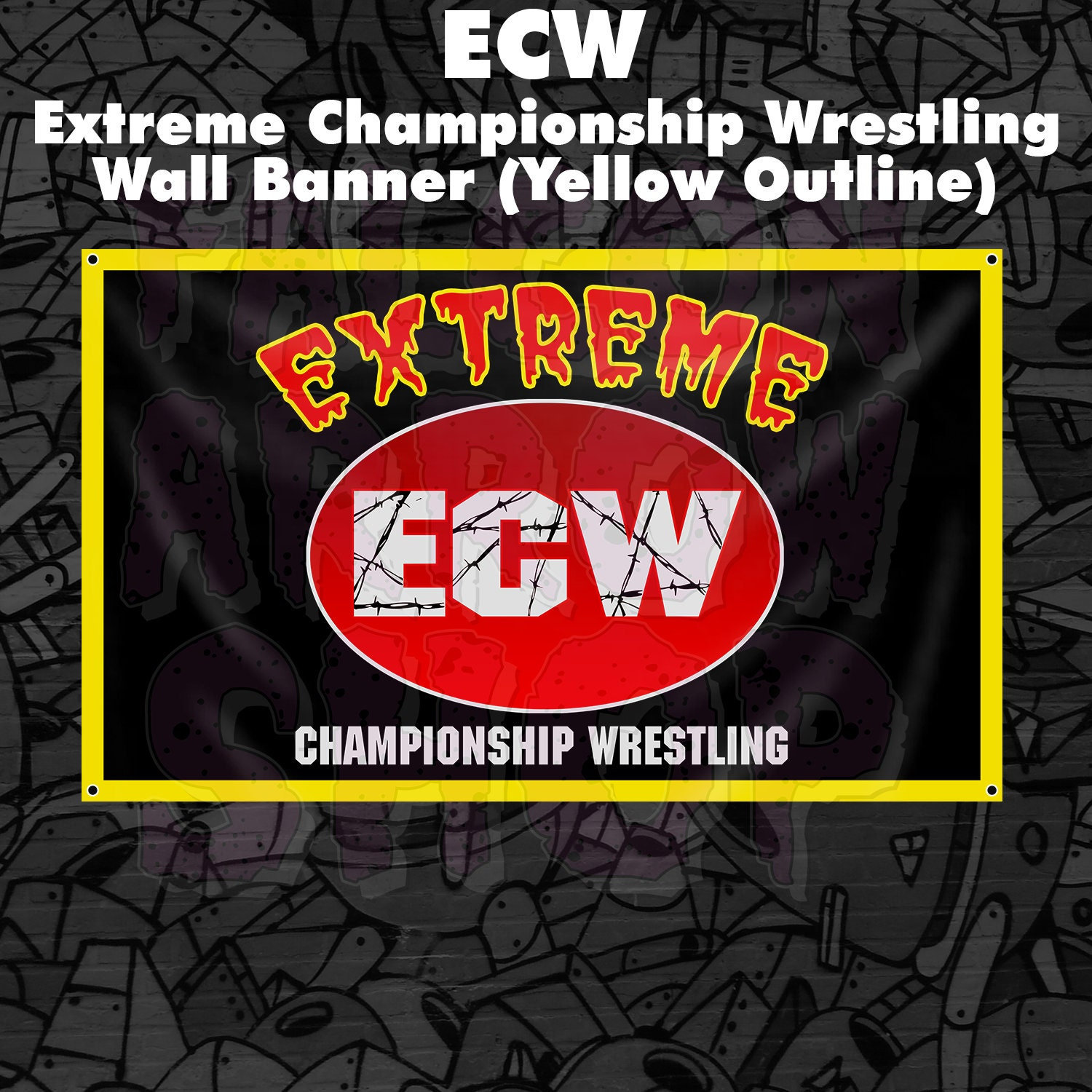 Extreme Championship Wrestling Flag Reproduction ECW WWE Etsy