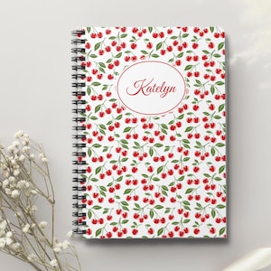 Kirsch Notizbuch Personalisiertes Kundenspezifisches Kirsch Notizbuch Kundenspezifisches romantisches Tagebuch Süßes sommerliches Journal Spiral Notizbuch Kirsche