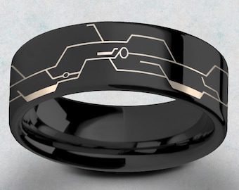 Silver Metal Nier Automaton Nier Automata Ring, Black Box Ring