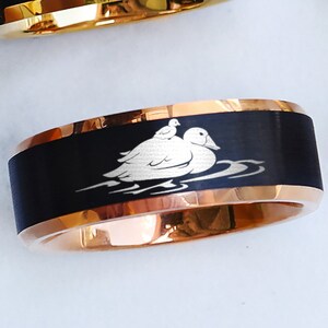 Engraved Duck Family Ring, Mama Duck Ring, Daddy Duck Ring, Hen & Duckling Promise Ring, Mother Duck Wedding Band, Mommy Duck Ring - 8mm