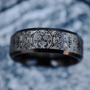 Engraved Ancient Indian Aztec Culture Ring, Tribal Pattern Ring, Aztec ...
