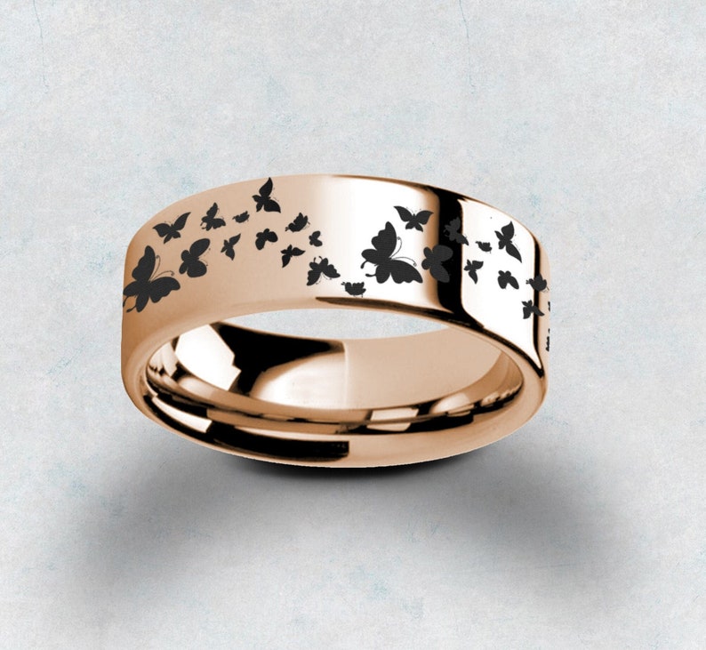 engraved butterfly ring