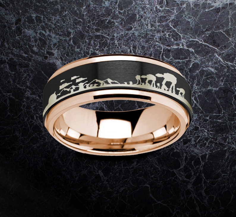 Star Wars Wedding Band Star Wars Wedding Ring Hoth Battle